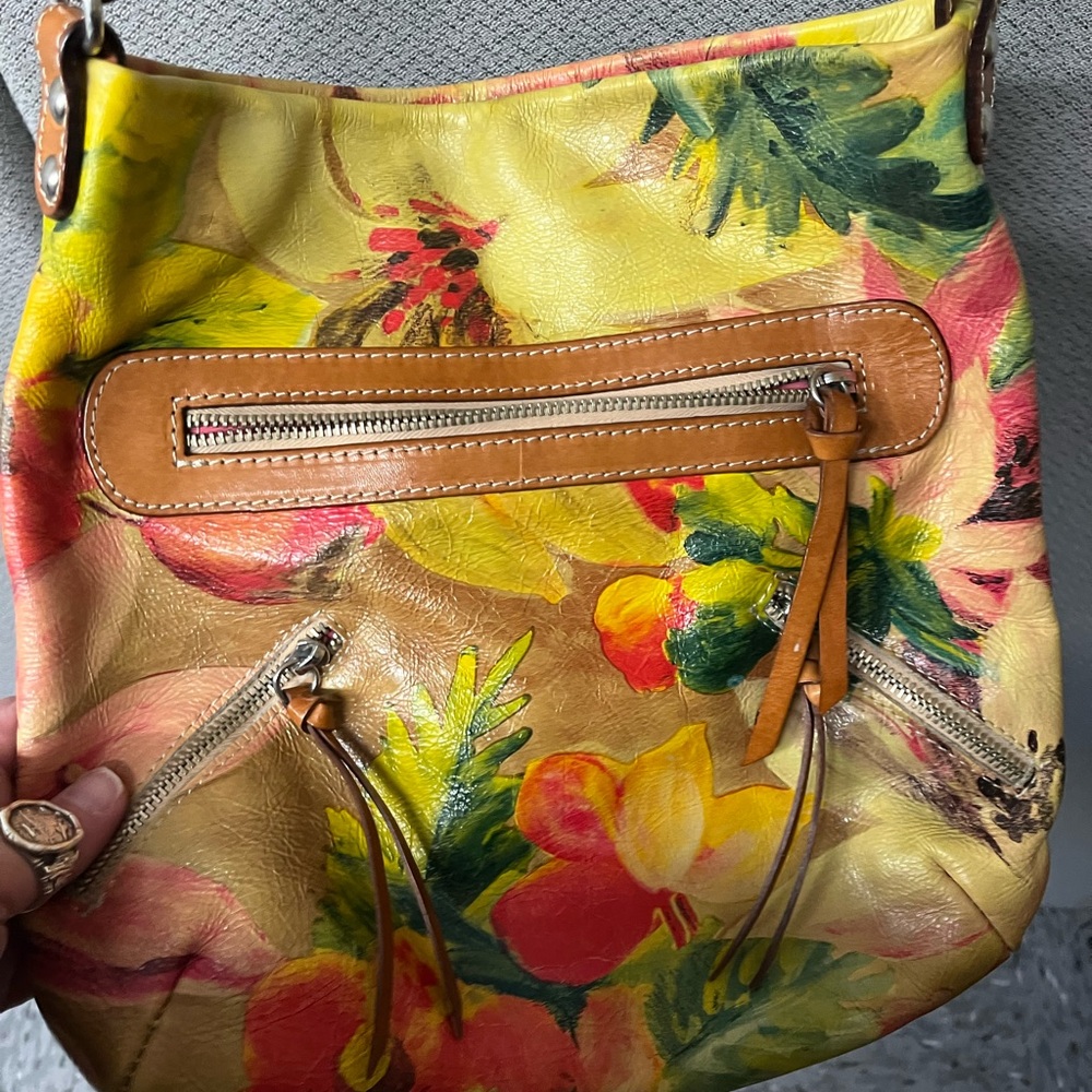 Maurizio Taiuti Floral Leather Bag - Yellow and Tan
